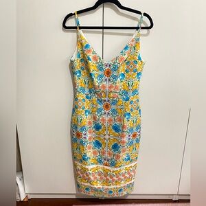 Black Halo Multicolor Floral Midi Dress - Brand New